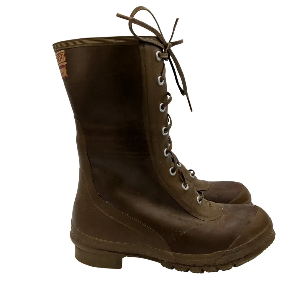 Converse Insulated Rubber Hunting Boots Brown Lace Up Waterproof Mens‎ 8 Vintage